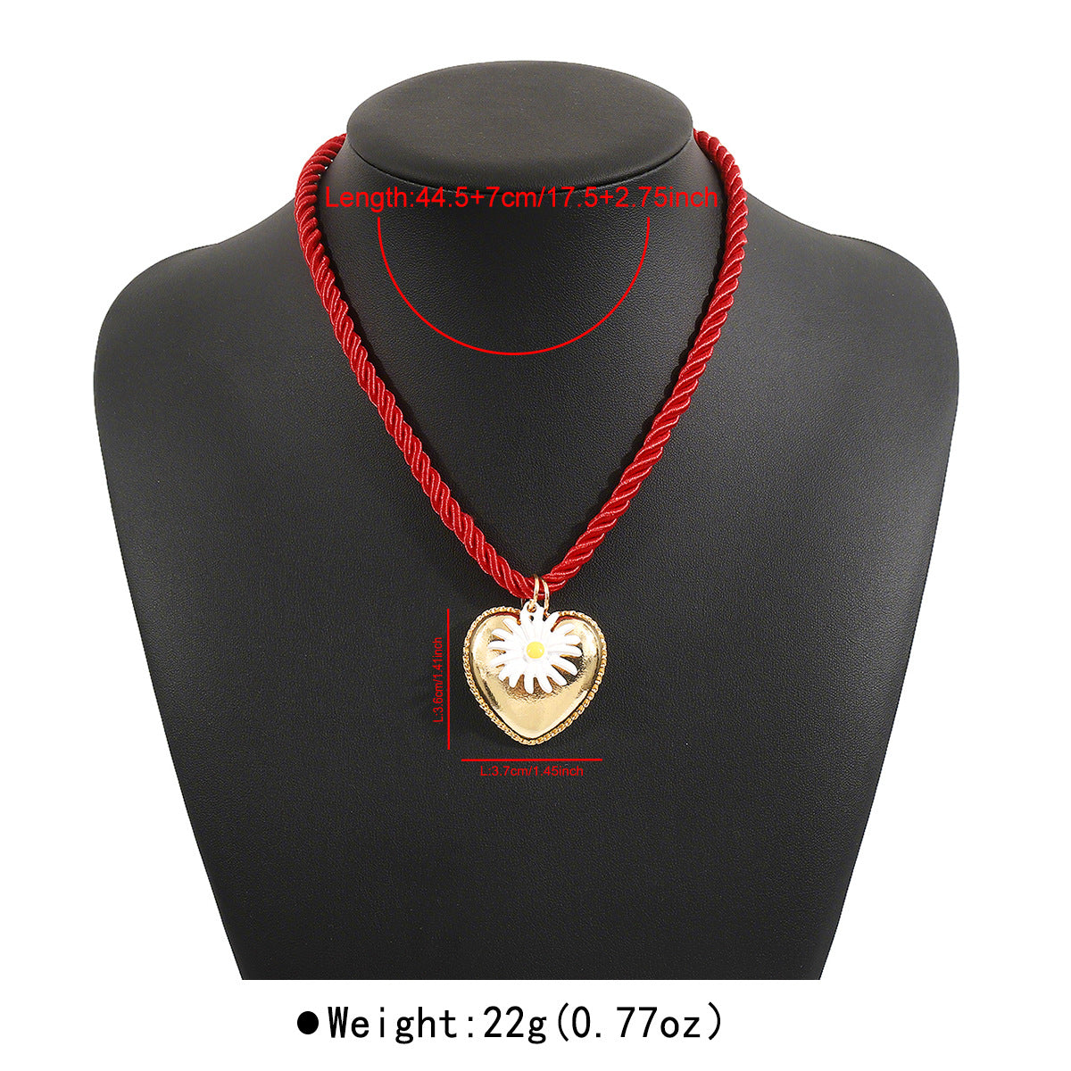 Wholesale Leisure holiday style colorful rope dopamine love sun daisy necklace for women